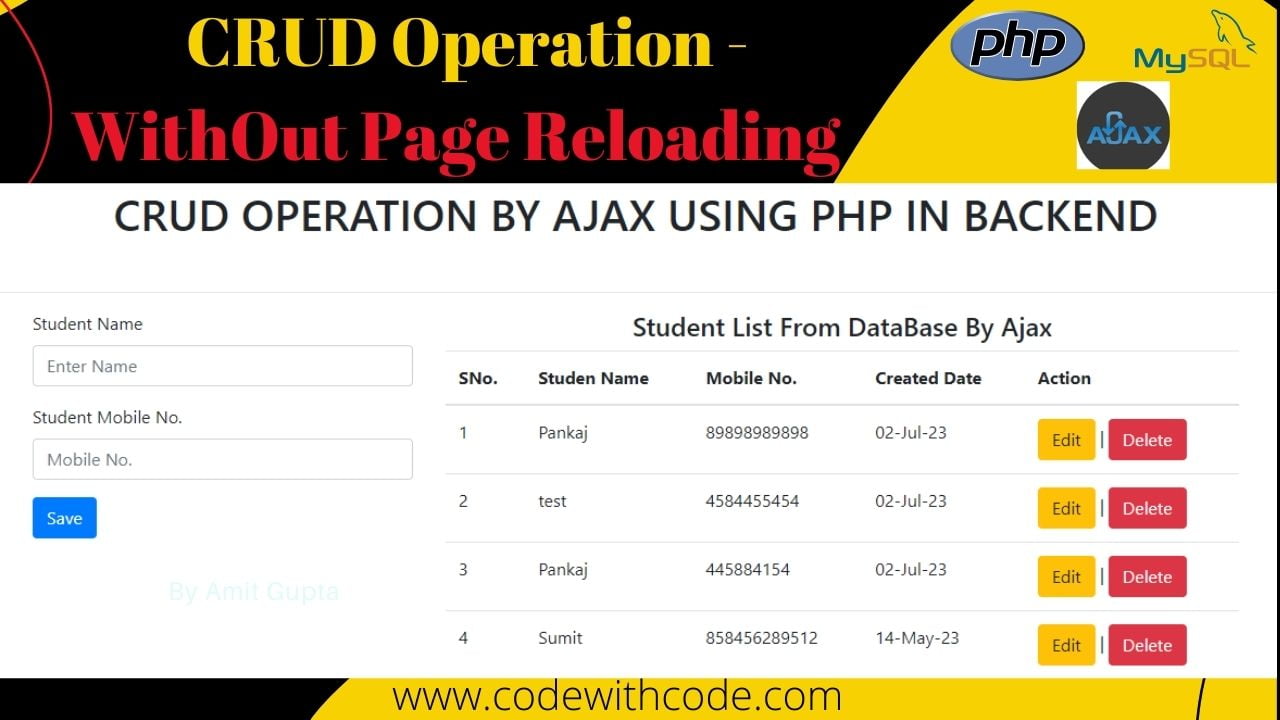 Effortless CRUD Operations: Mastering AJAX, PHP, And MySQL For Seamless ...