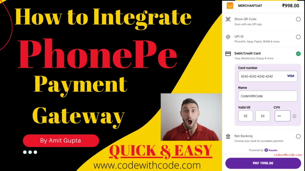 PhonePe Payment Gateway Integration - CodeWithCode