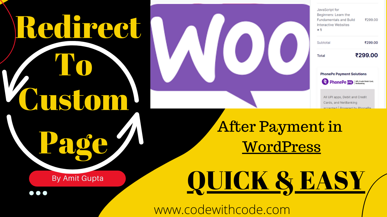How To Redirect on Custom Page After Payment in Woocommerce (WordPress) Code With Code